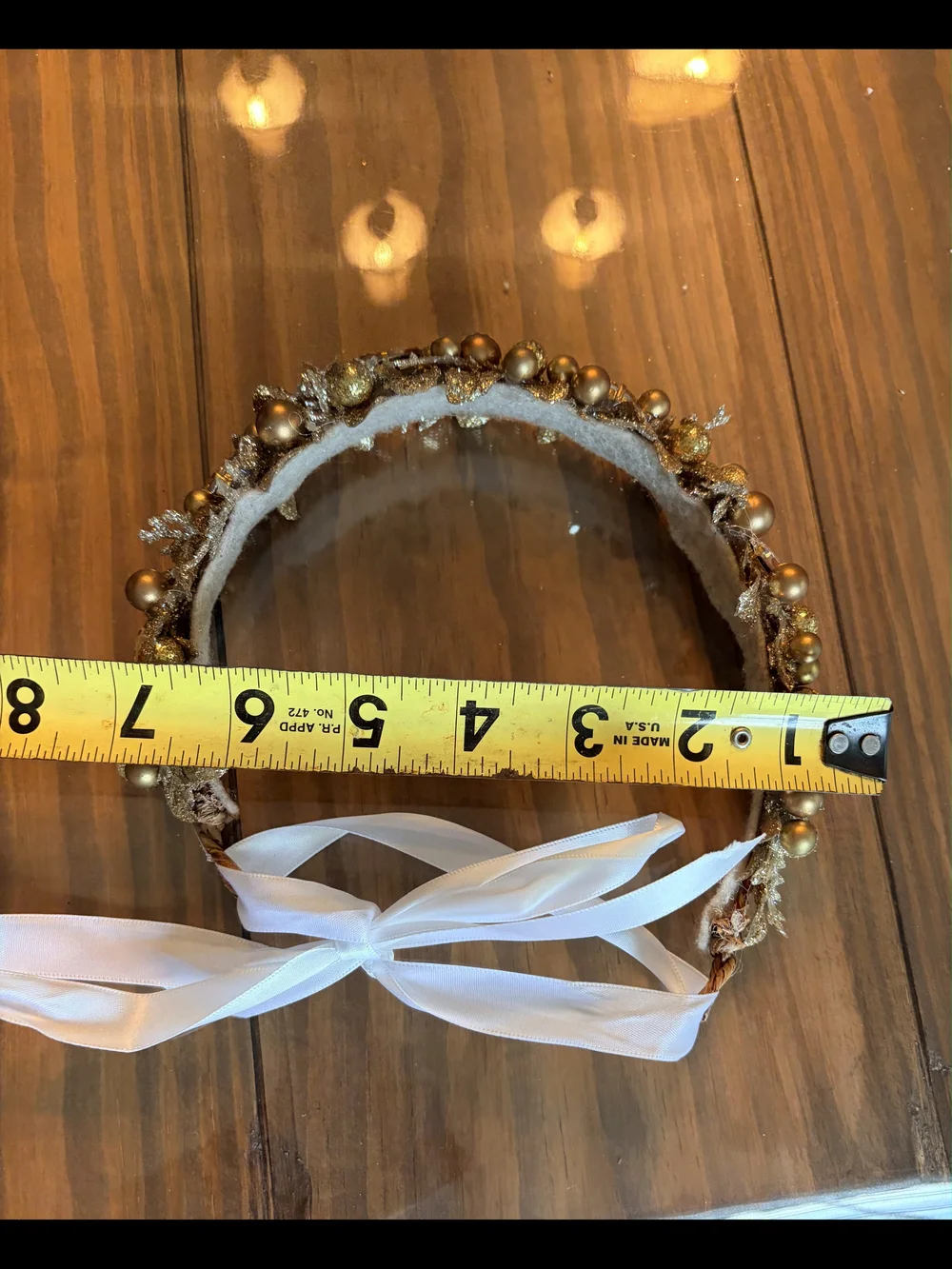 Gold Beaded Floral Headband